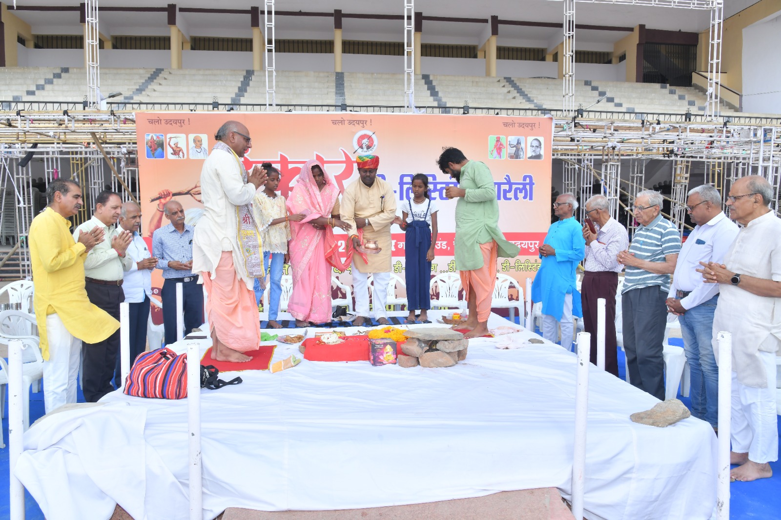 हुंकार डीलिस्टिंग महारैली के लिए गांधी ग्राउंड में भूमि पूजन