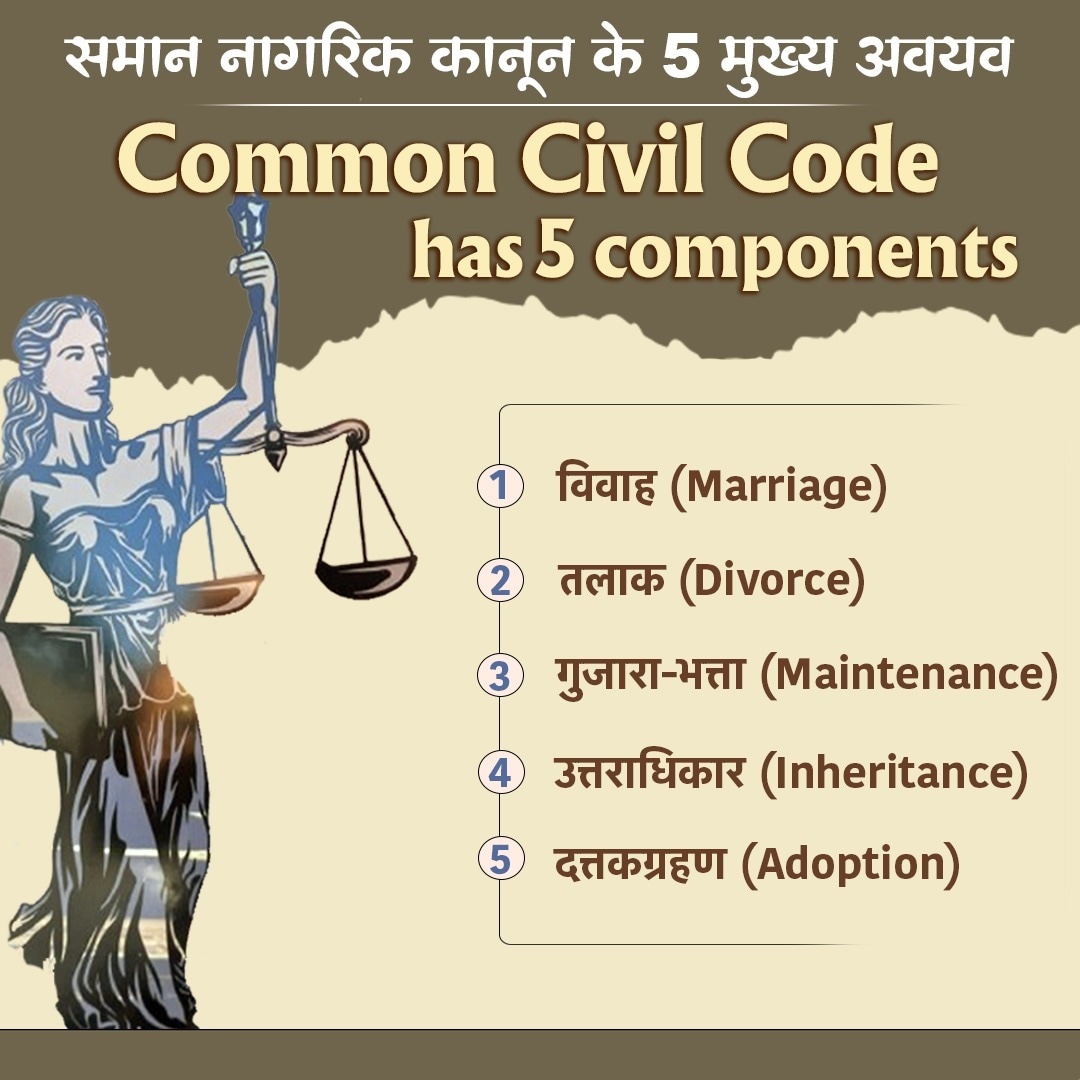 समान नागरिक कानून के 5 मुख्य अवयव